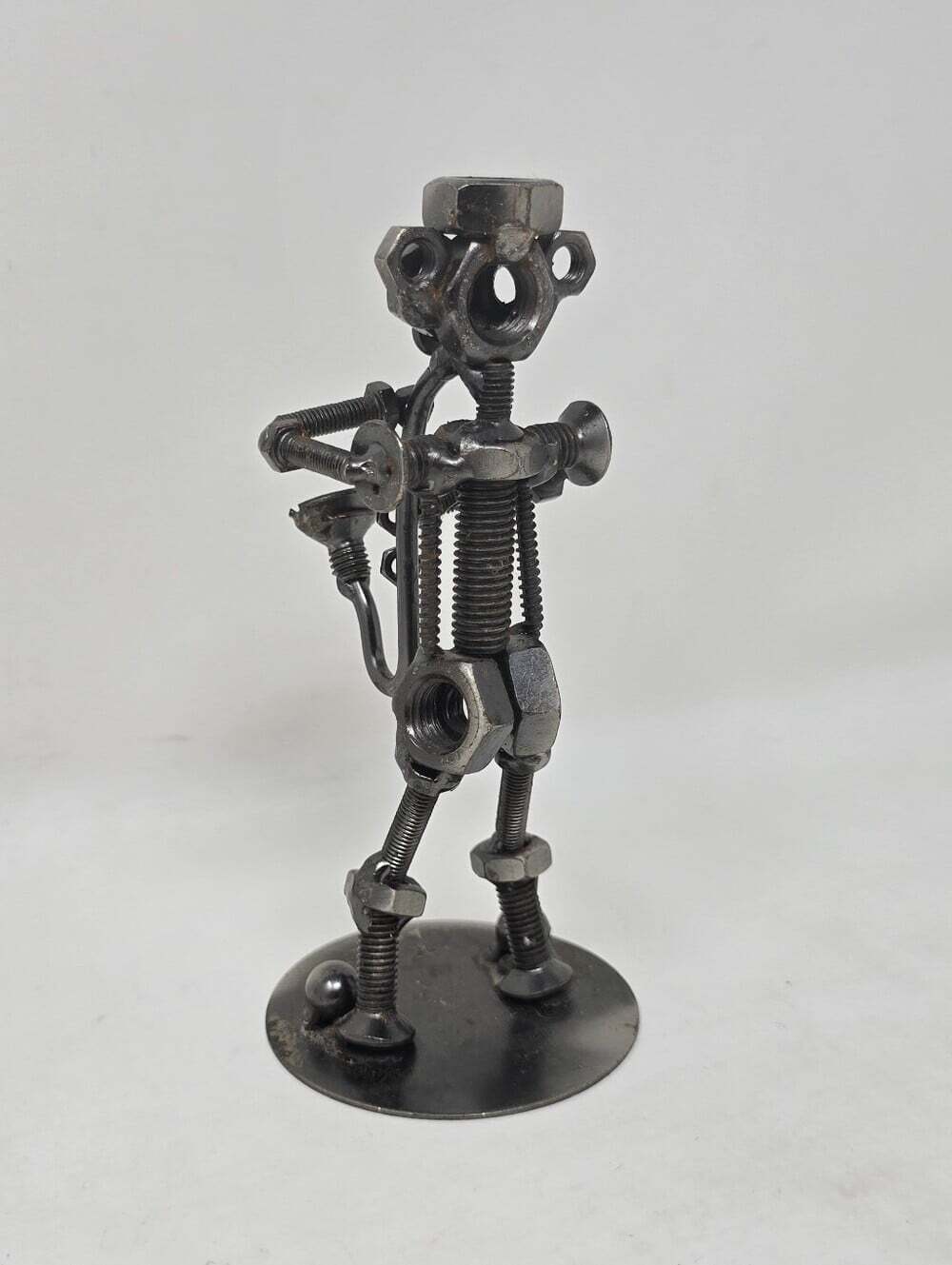 Nut Screws Bolts Figurine Metal Saxophone Player Music Folk Art Vintage 80s 90s - Picture 9 of 14
